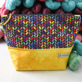 All Knit Up Colorful Knit Stitch Project Bag - Large - Miss Babs Notions