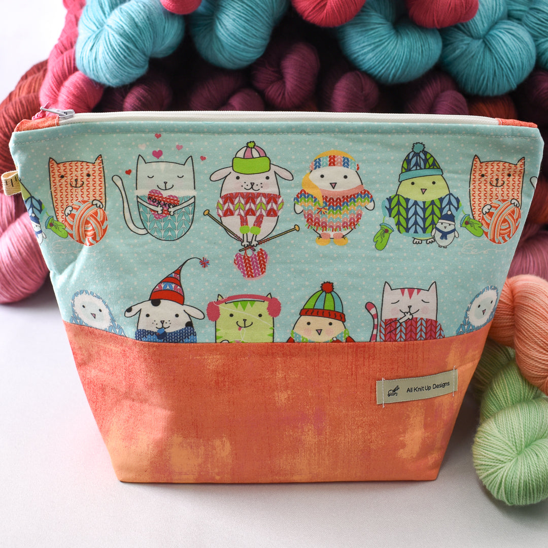 All Knit Up Knitwear Animals Project Bag - Large - Miss Babs Notions