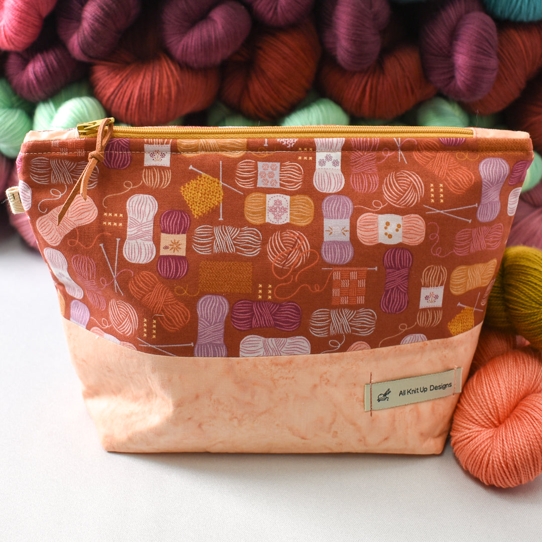 All Knit Up Needles and Skeins Project Bag - Medium - Miss Babs Notions