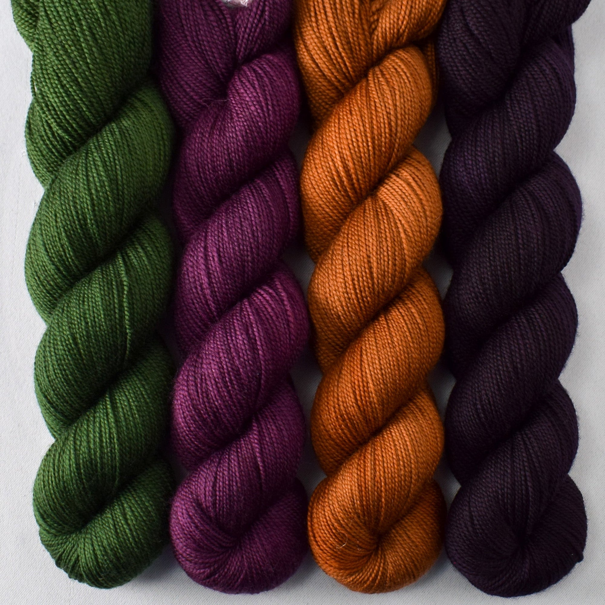 Beanstalk, Wolfsbane, Roasted Pumpkin, and Impatient - Miss Babs Yummy 2-Ply Quartet