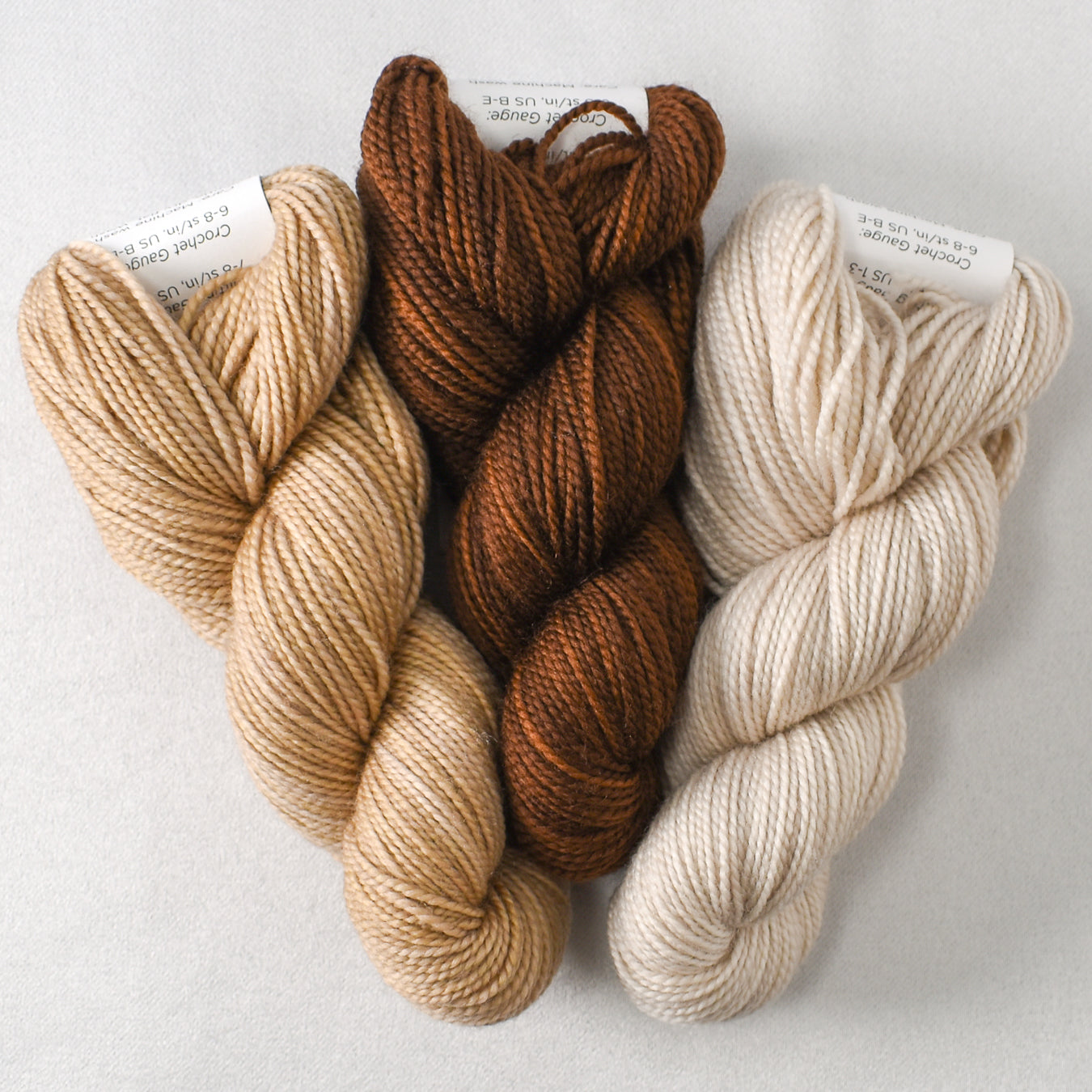 Beary Cozy Gnome Set: Cafe Au Lait, Bittersweet Chocolate, and Plover - Miss Babs Toe Trio