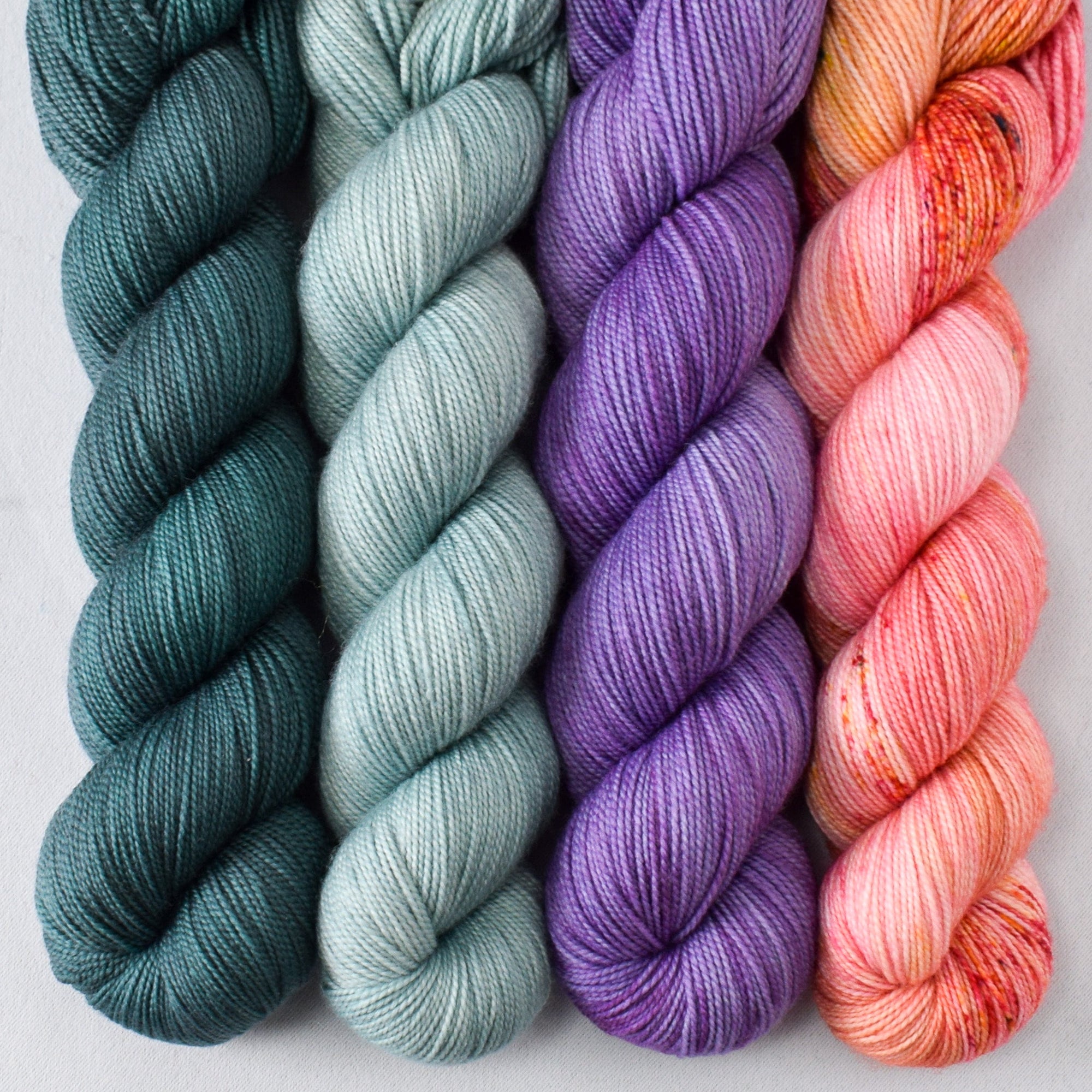 Beryl, Coconut Bay, Neige, and Devoted Idea - Miss Babs Yummy 2-Ply Quartet