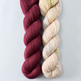 Black Cherry and Pawprints - Miss Babs 2-Ply Duo