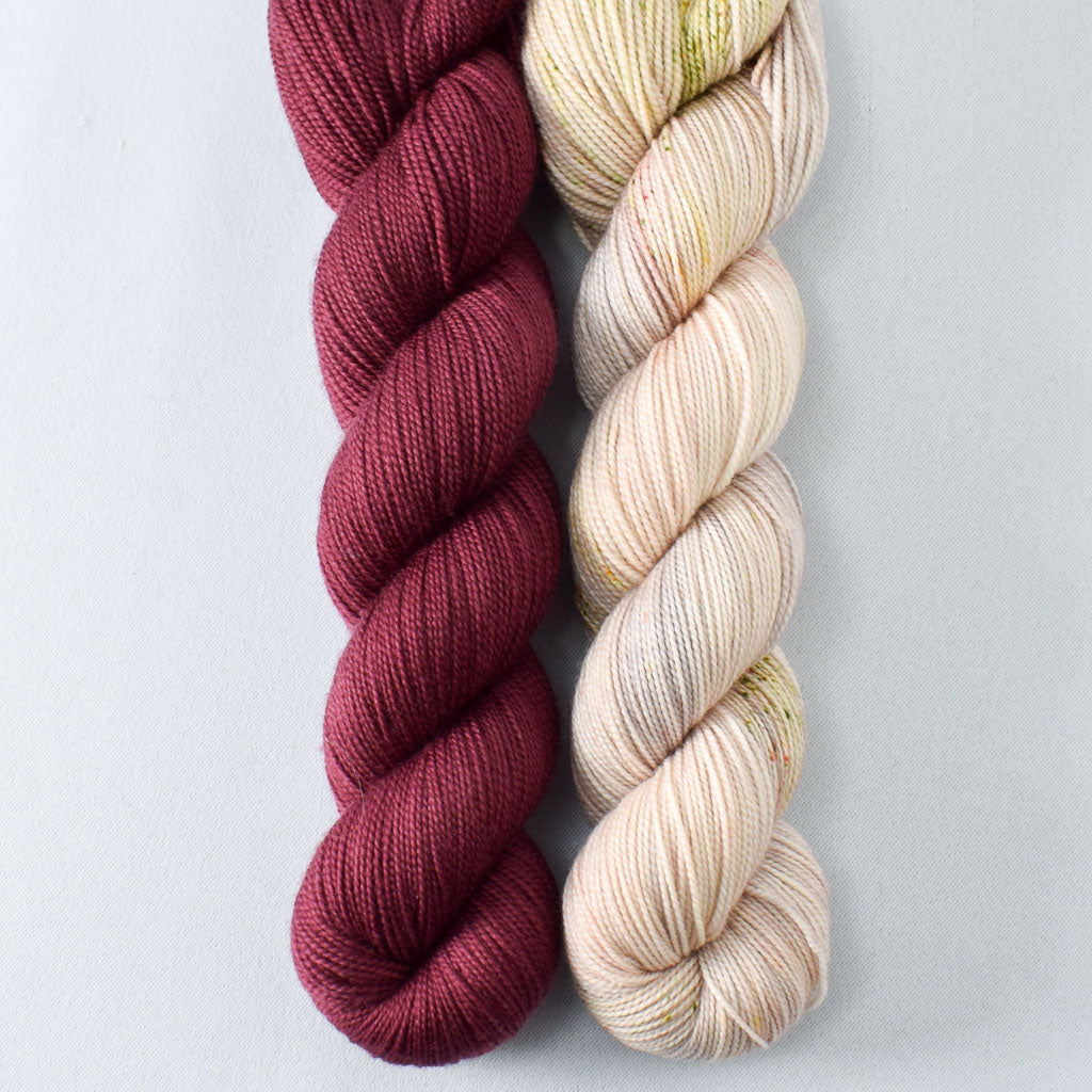 Black Cherry and Pawprints - Miss Babs 2-Ply Duo