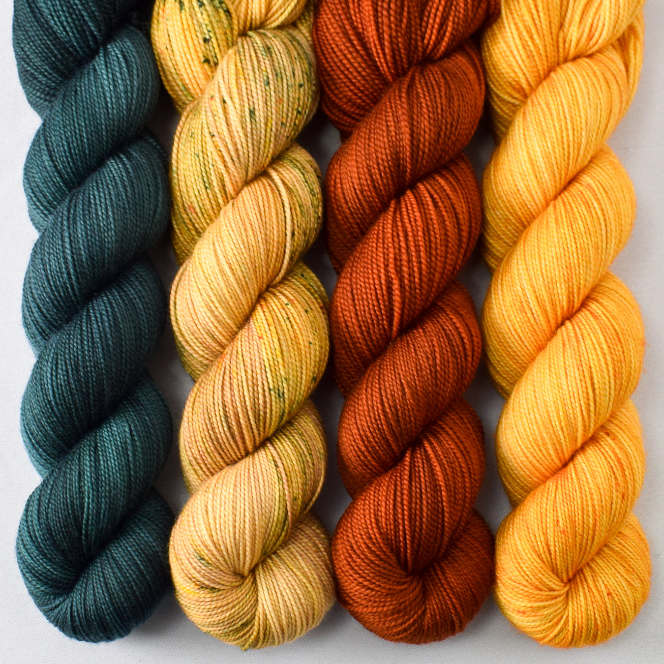 Blackwatch, Tuscan Sun, Cygnus, and Curcuma - Miss Babs Yummy 2-Ply Quartet