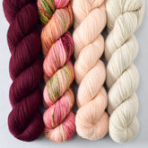 Bloodstone, Flower Boxes, Sea Dragon, and White Peppercorn - Miss Babs Yummy 2-Ply Quartet