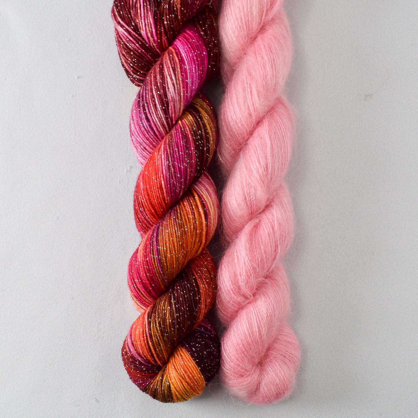 Bloomin Pansies (E) and Puna Flamingo (M) - Miss Babs Shiftling Shawl Set