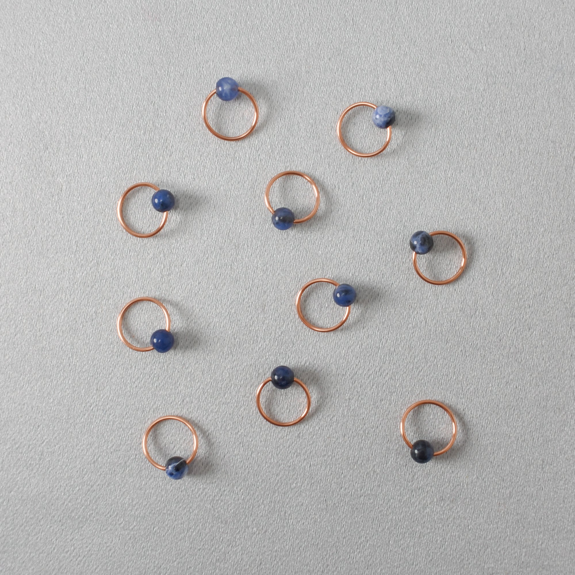 Blueberry Sodalite Stitch Markers  - Stitch Markers
