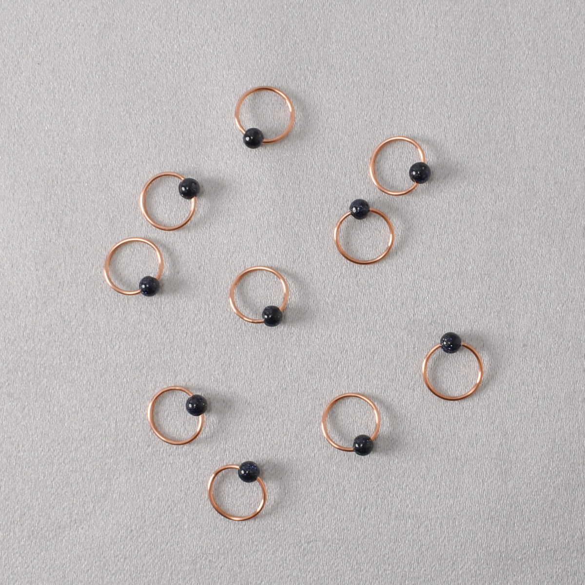 Blue Goldstone Stitch Markers