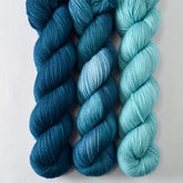Blue Parakeet, Slip Away, and River Severn - Miss Babs Yummy 2-Ply Trio