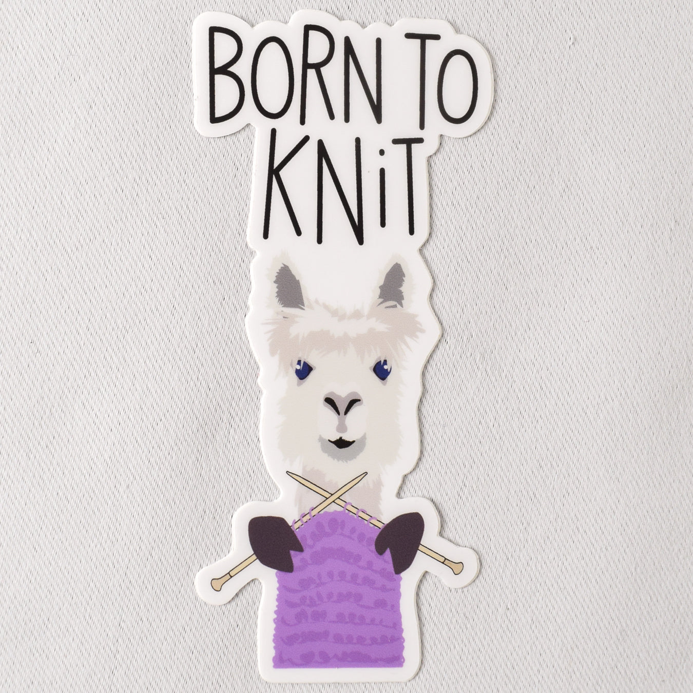 Born to Knit Alpaca Vinyl Sticker - Miss Babs Notions