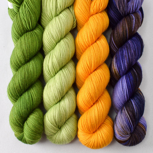 Boxwood, Inchworm, Calendula, Under the Sleeping Skies - Miss Babs Yummy 2-Ply Quartet