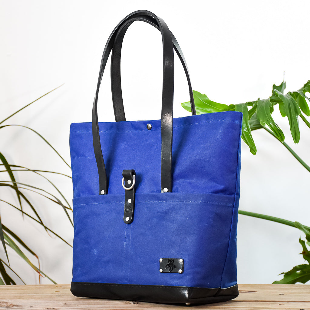 Cobalt Bag No. 3 with Black Leather - The Everywhere Bag