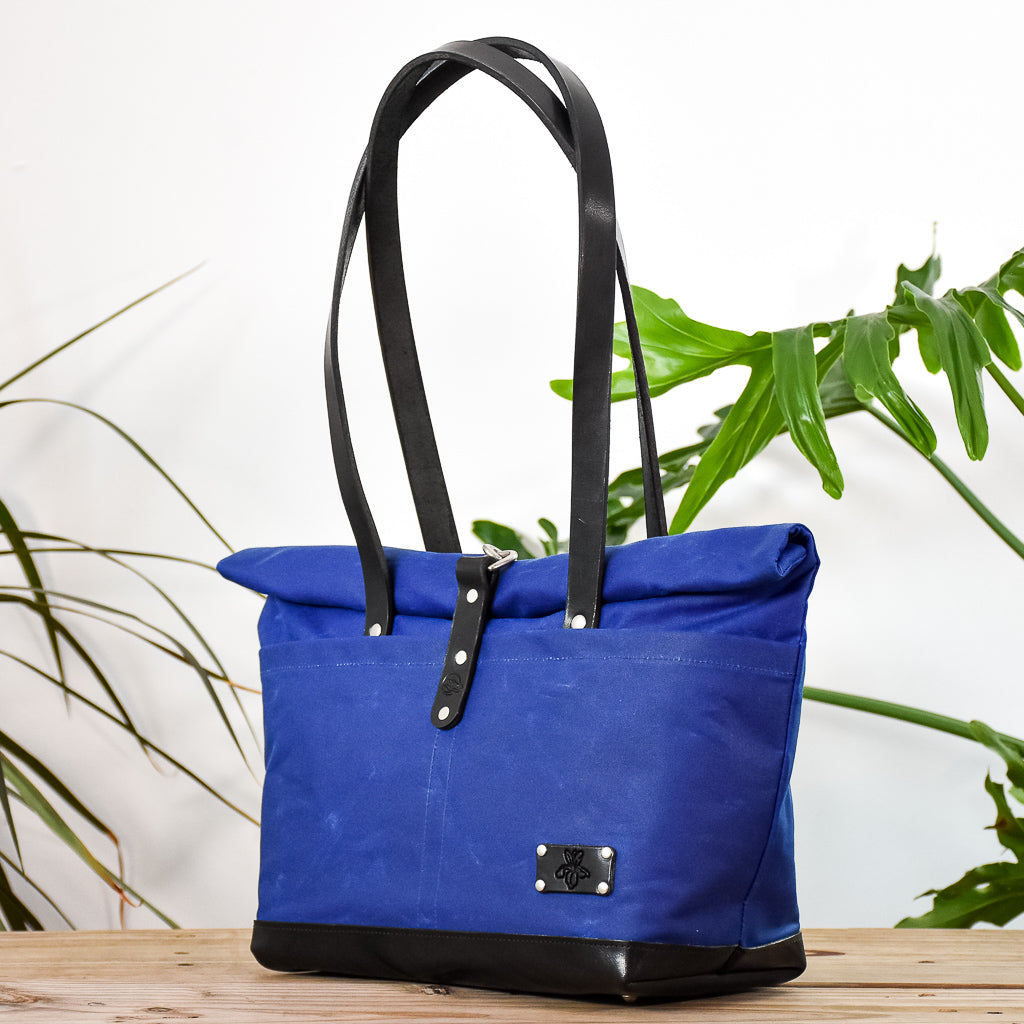 Cobalt Bag No. 3 with Black Leather - The Everywhere Bag