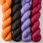 Butterfly Weed, Dark Pegasus, Orchid, and Zinfandel - Miss Babs Yummy 2-Ply Quartet