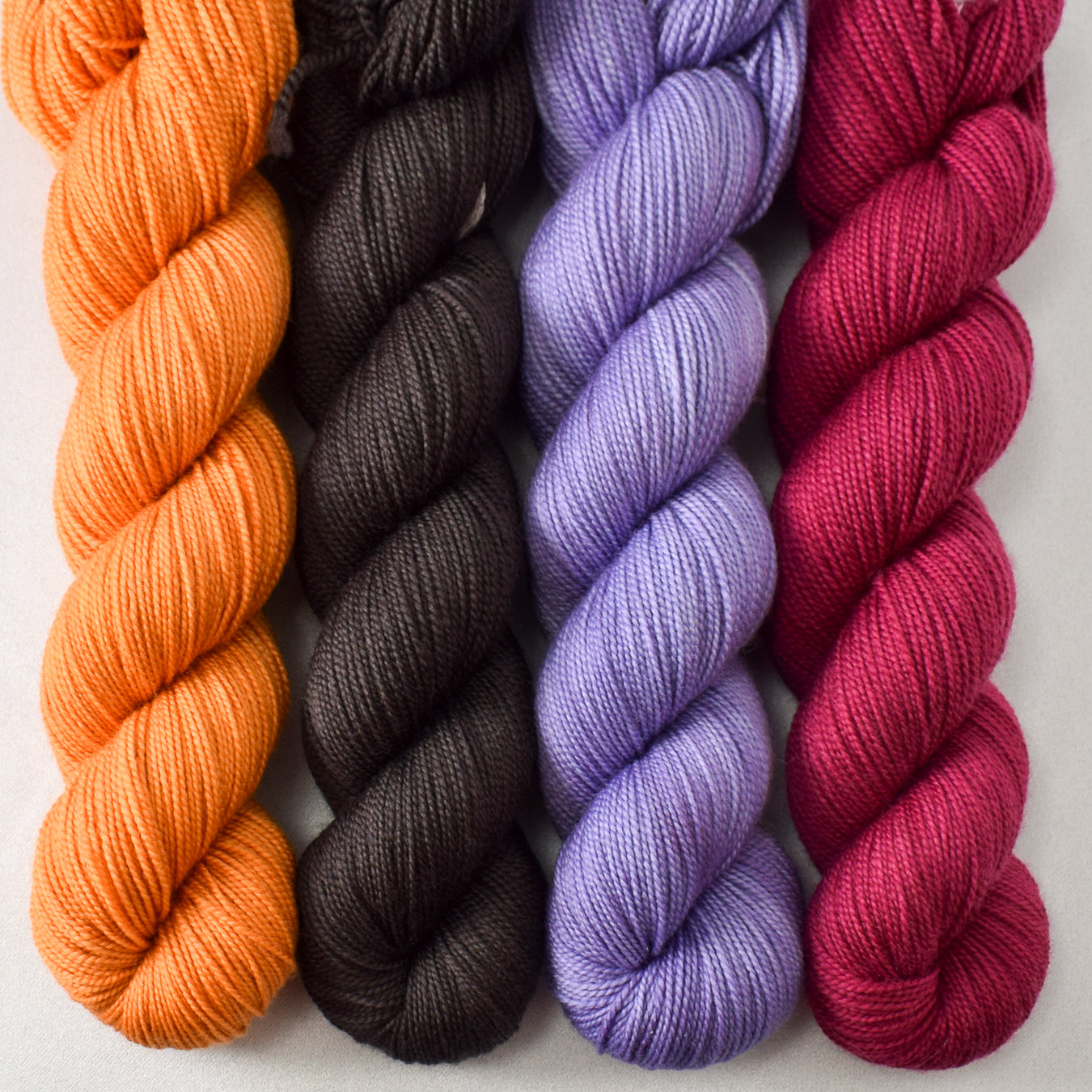 Butterfly Weed, Dark Pegasus, Orchid, and Zinfandel - Miss Babs Yummy 2-Ply Quartet