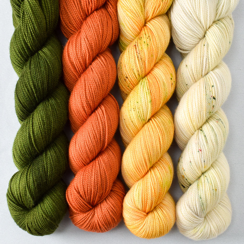 Carnelian, Dark Terrapin Station, Sea Glass, Snow Crocus - Miss Babs Yummy 2-Ply Quartet