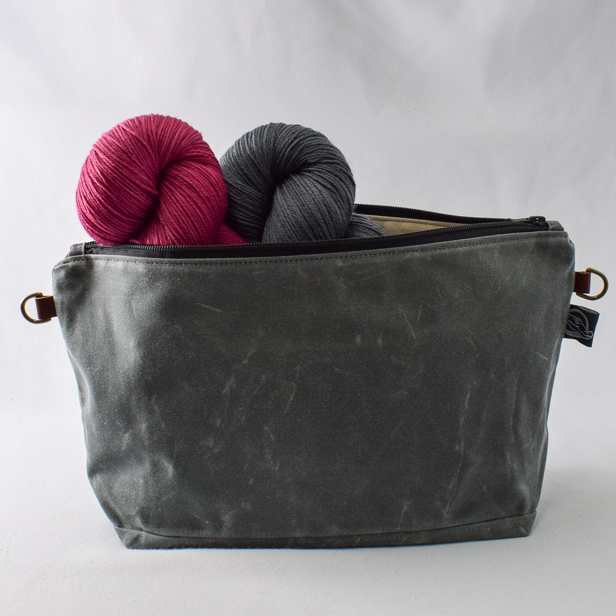 Charcoal with Winter Vista Bag No. 5 - The Large Zip Project Bag