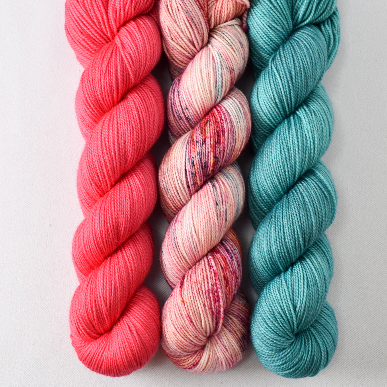 Chilean Flamingo, Material Girl, and Astronomy - Miss Babs Yummy 2-Ply Trio