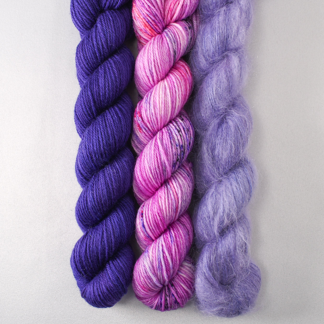 Clematis, Purple Mountains, and Orchid - Miss Babs Pillowy Cowl Set