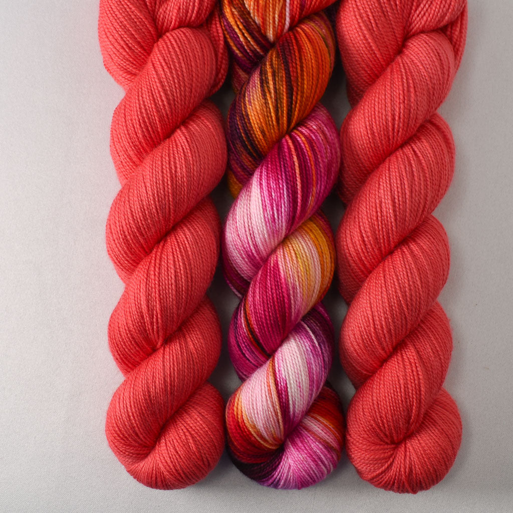 Coral and Bloomin Pansies - Miss Babs Yummy 2-Ply Yellow Brick Rodeo Set