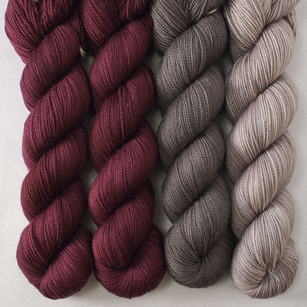 Cordovan, Markab, and Lace Murex - Miss Babs Photo 51: The DNA Shawl Set
