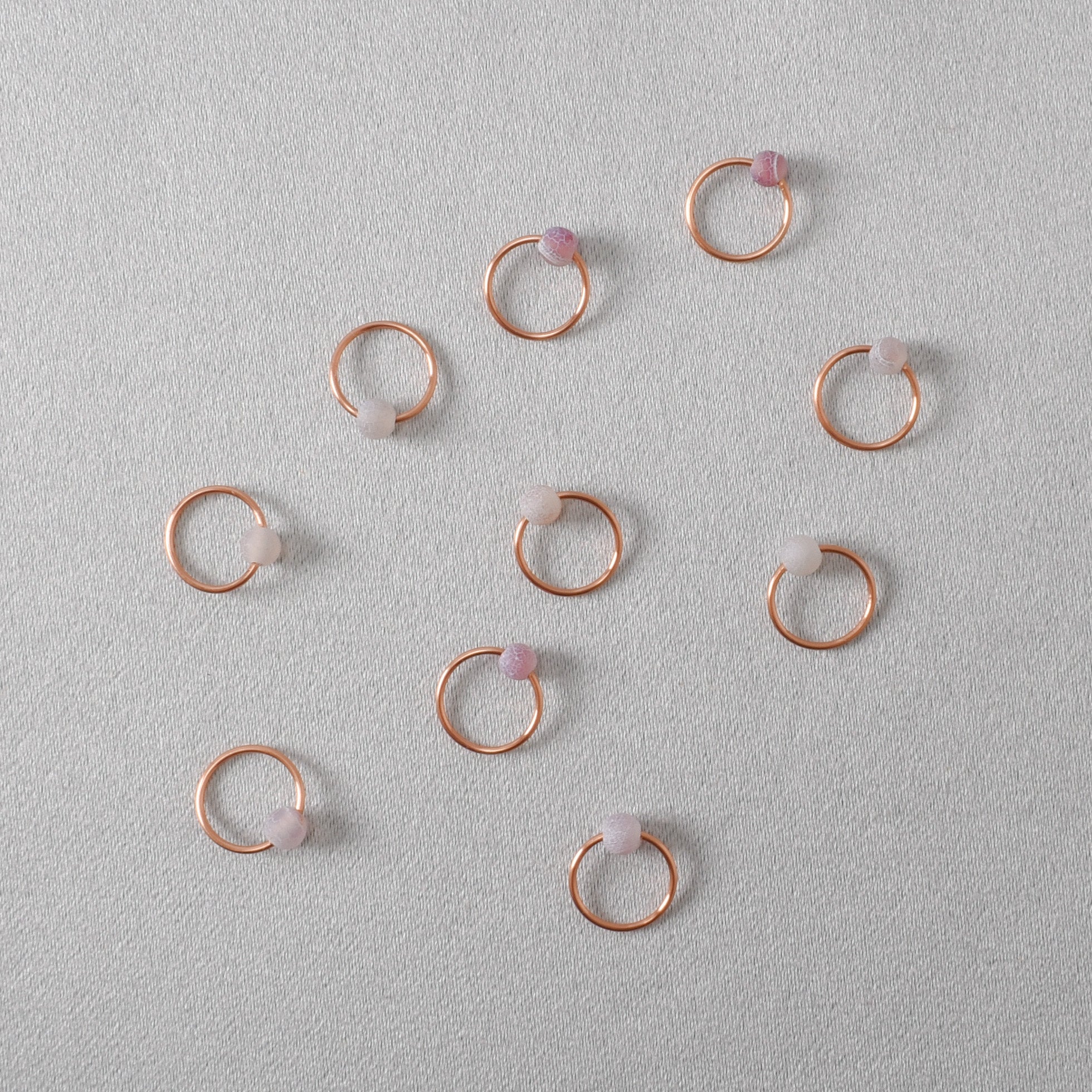 Crackle Dyed Agate Stitch Markers - Stitch Markers
