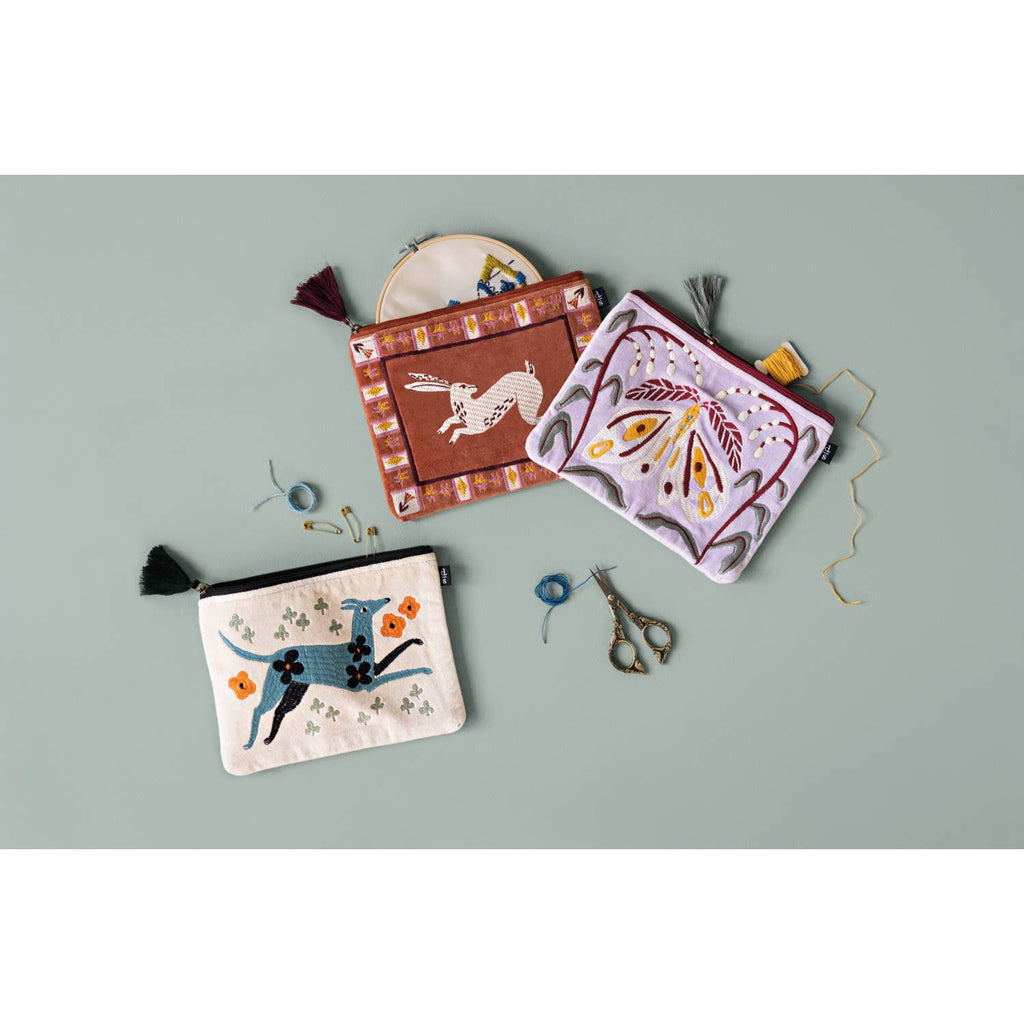 Danica Studio - Dogwood Embroidered Flat Pouch