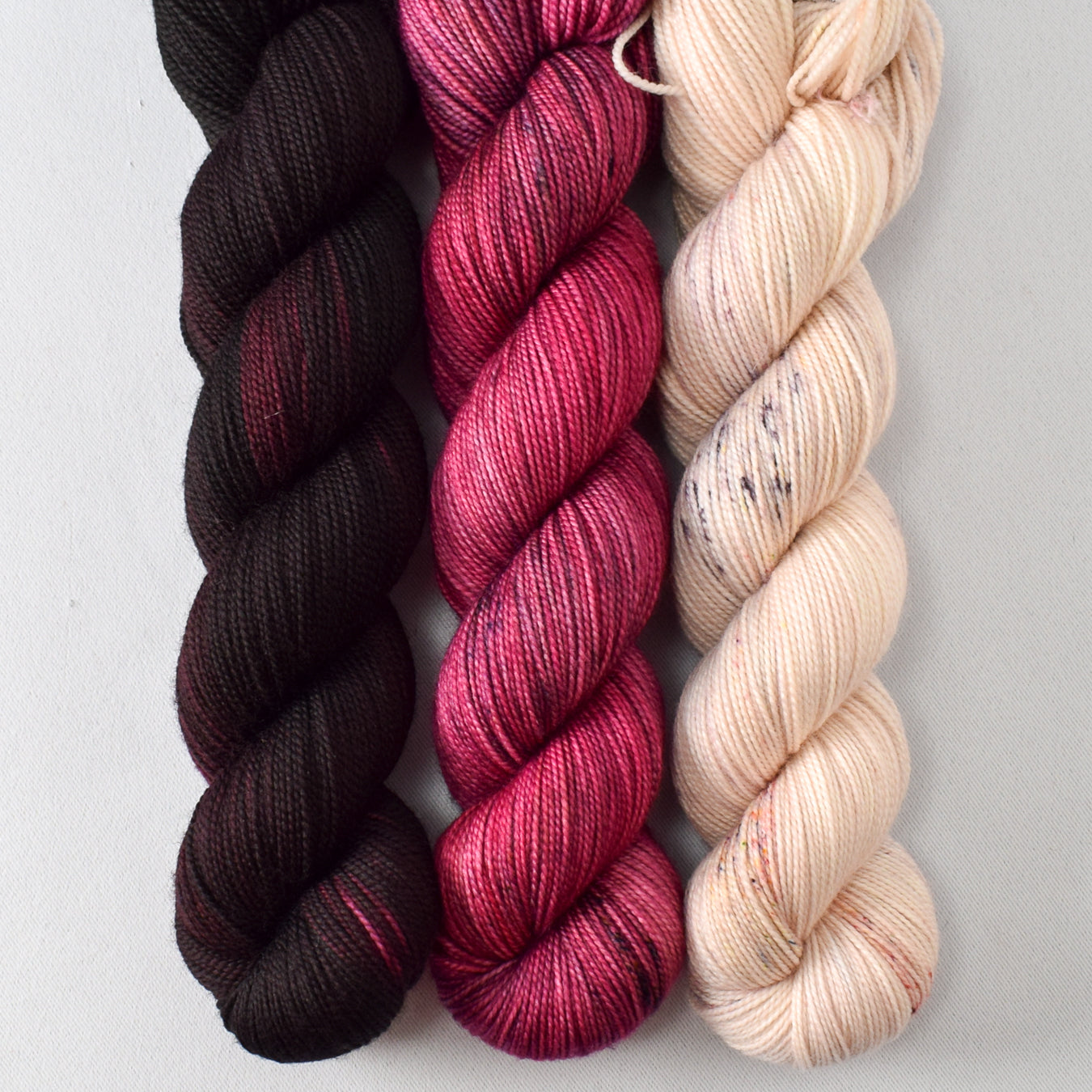 Dark Fury, Hand's Down, and Tea Time Frenzy - Miss Babs Yummy 2-Ply Trio