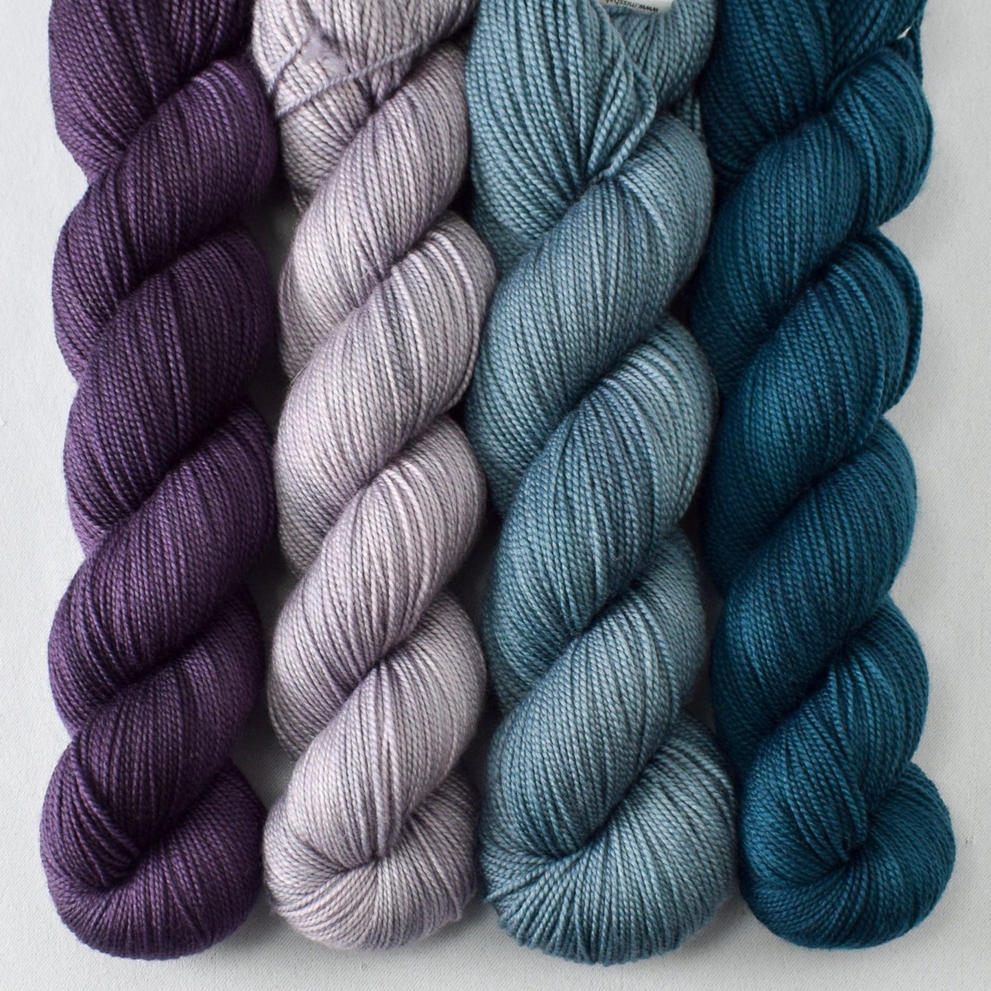 Dusk, Provence, Magdeburg, and Sea Teal - Miss Babs Yummy 2-Ply Quartet
