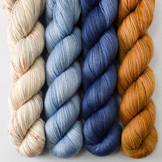 Eastern Bluebird, Stonewashed, Navy, and Old Gold - Miss Babs Tarte Quartet