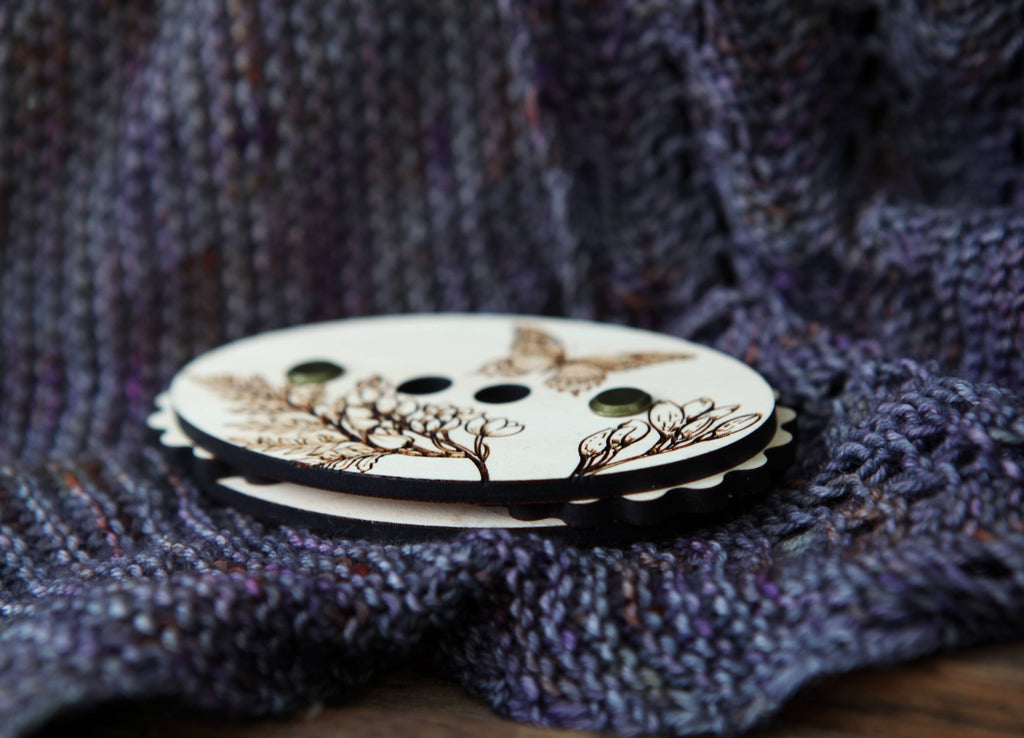 Sunrise Grove - Butterfly with Flowers Knitting and Crochet Row Counter