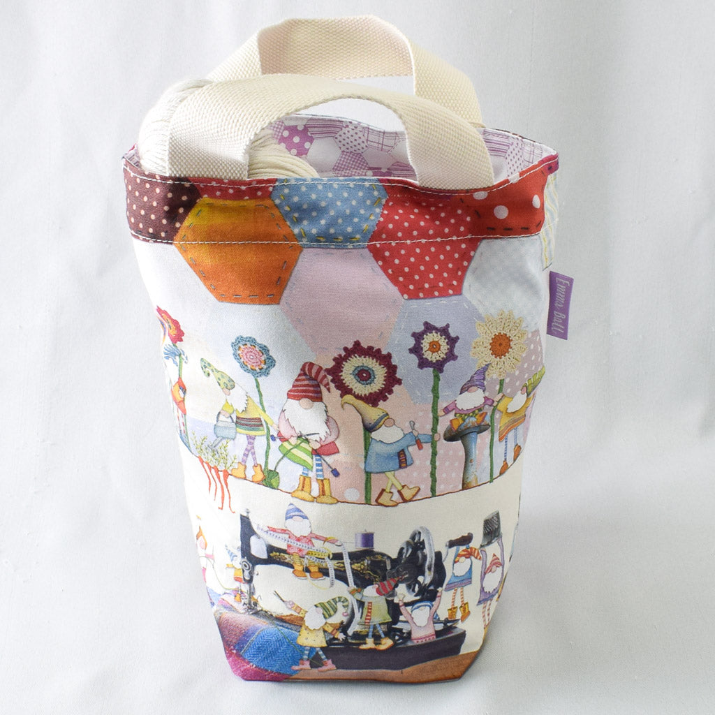 Emma Ball Crafting Gnomes Small Bucket Bag - Miss Babs Notions