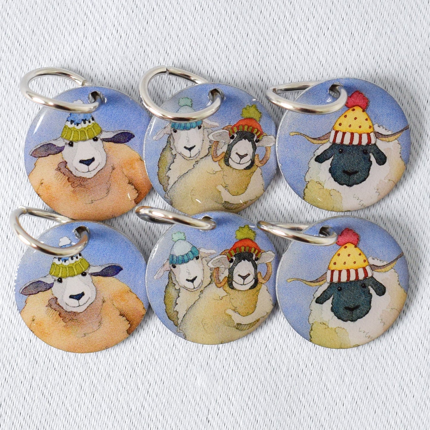 Emma Ball Happy Sheep Stitch Markers (Set of 6) - Miss Babs Notions