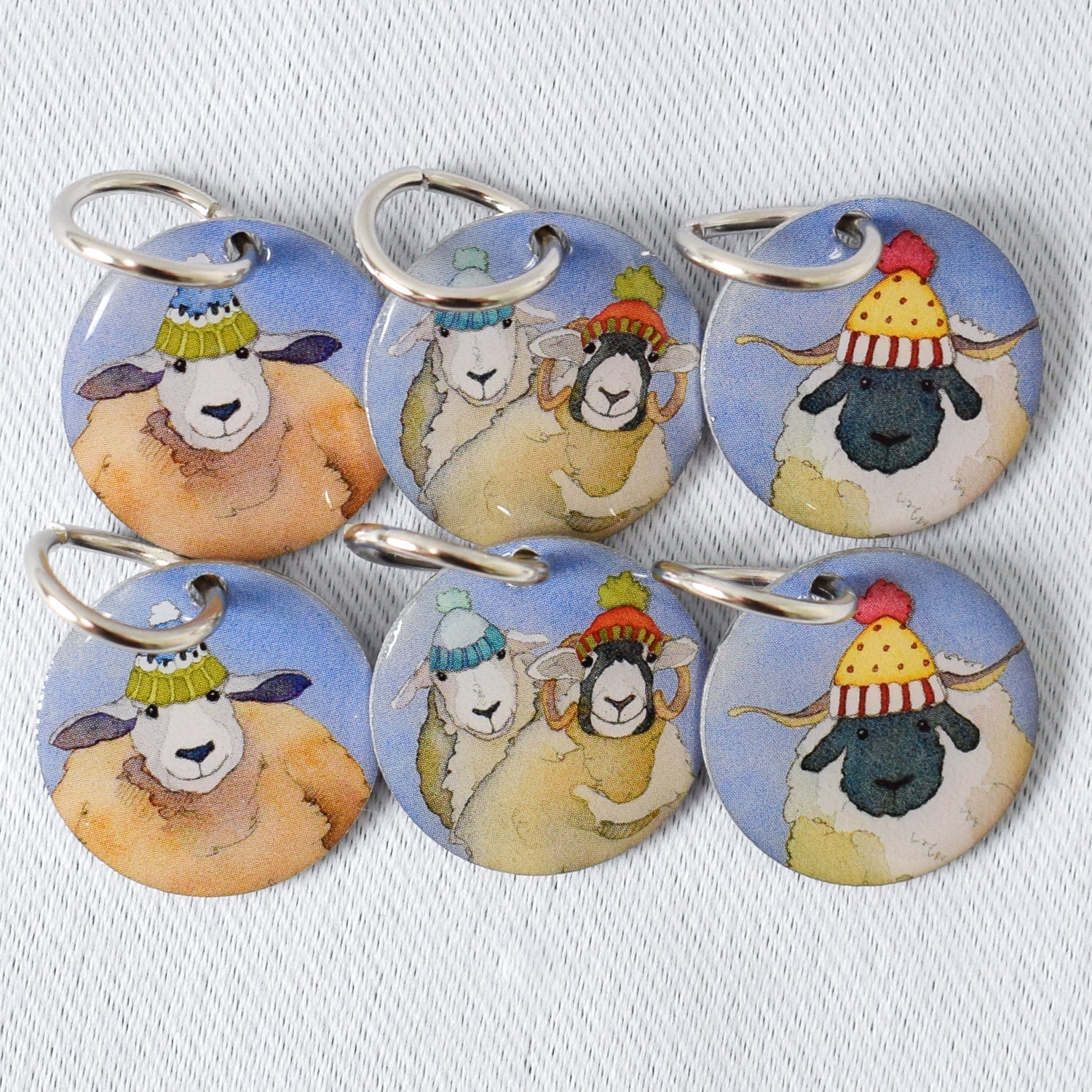 Emma Ball Happy Sheep Stitch Markers (Set of 6) - Miss Babs Notions