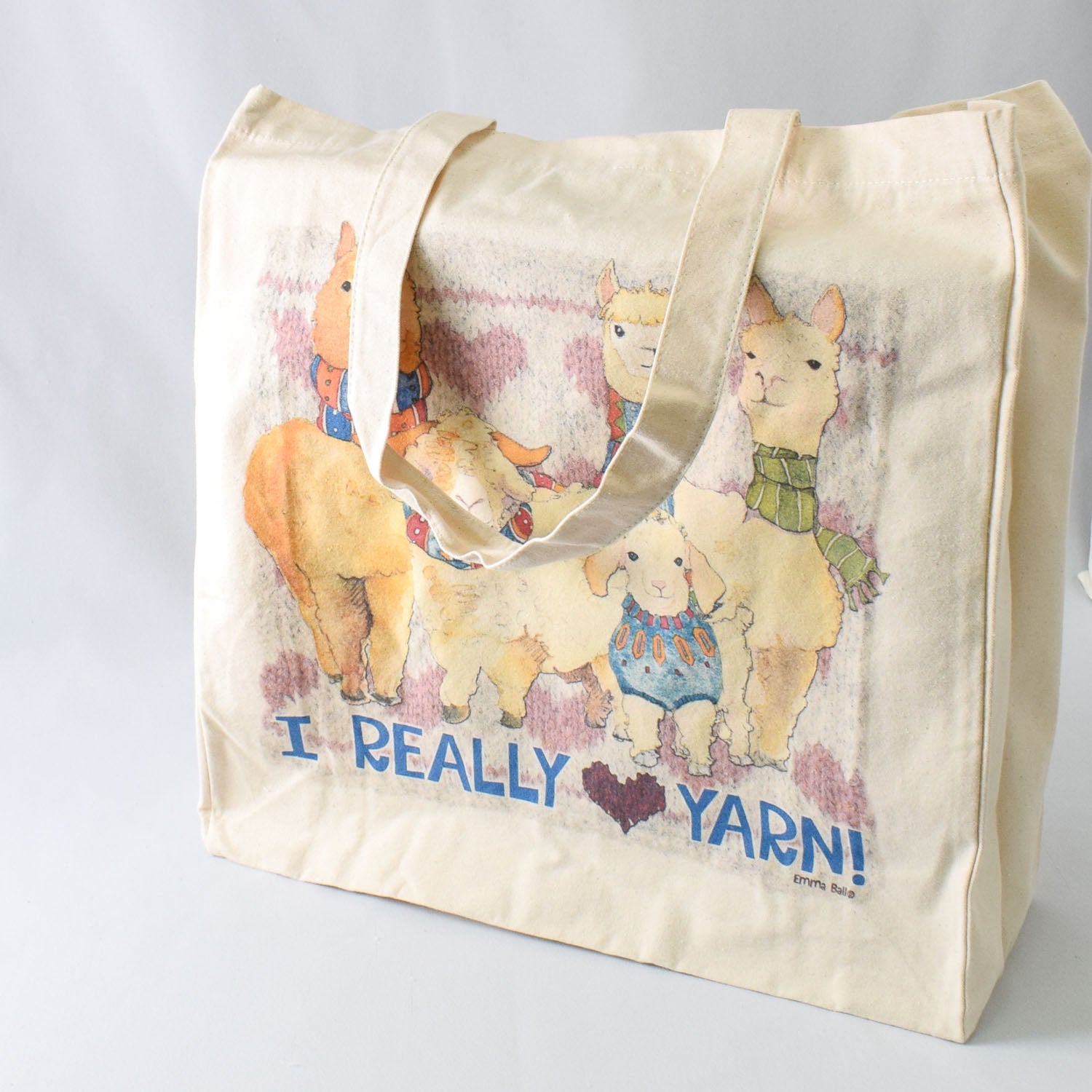 Emma Ball I Really Love Yarn Cotton Canvas Bag - Miss Babs Notions