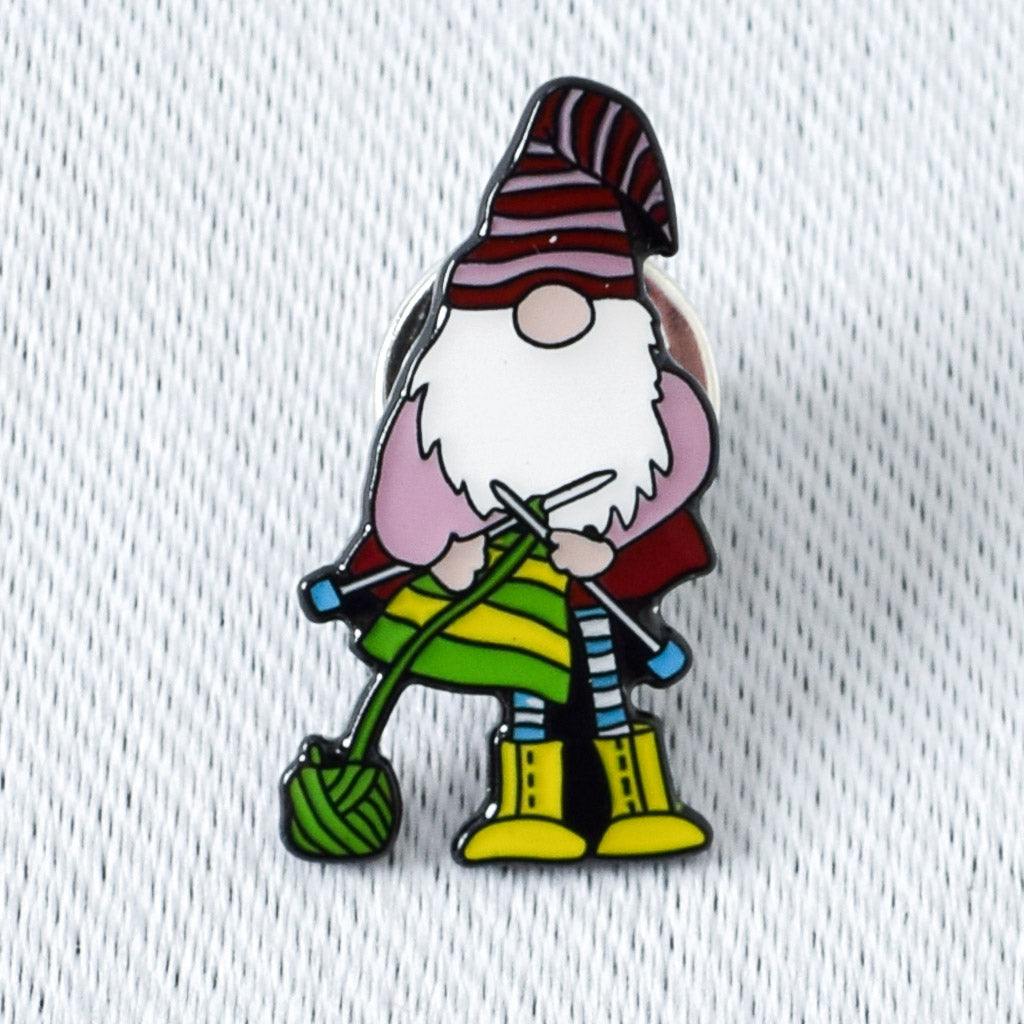 Emma Ball Knitting Gnome Enamel Pin - Miss Babs Notions