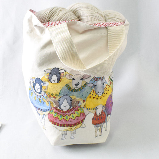 Emma Ball Sheep in Sweaters Small Bucket Bag - Miss Babs Notions