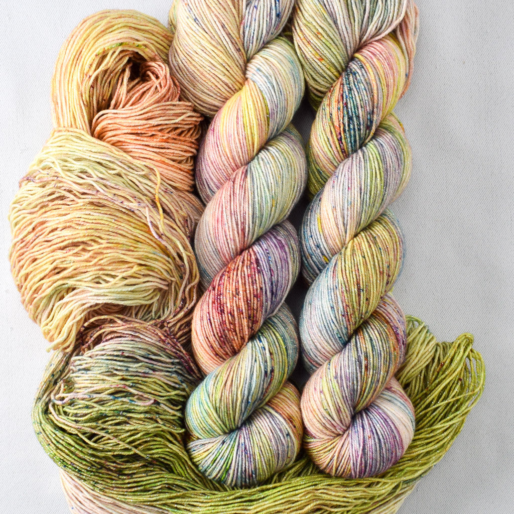 Exuberance - Miss Babs Estrellita fingering weight superwash merino and Lurex yarn