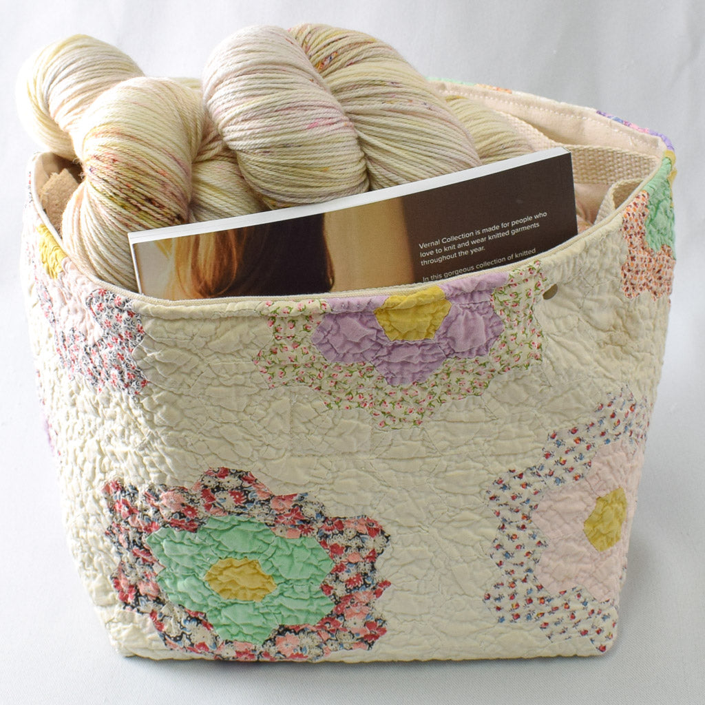 Feedsack Grandma's Flower Garden 1 Quilt Bin - QB-2401