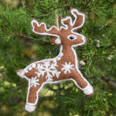 Felt Gingerbread Reindeer Ornament - Miss Babs Notions