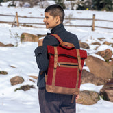 Fibers of Life Felt and Natural Leather Backpack - Brick - Miss Babs Notions