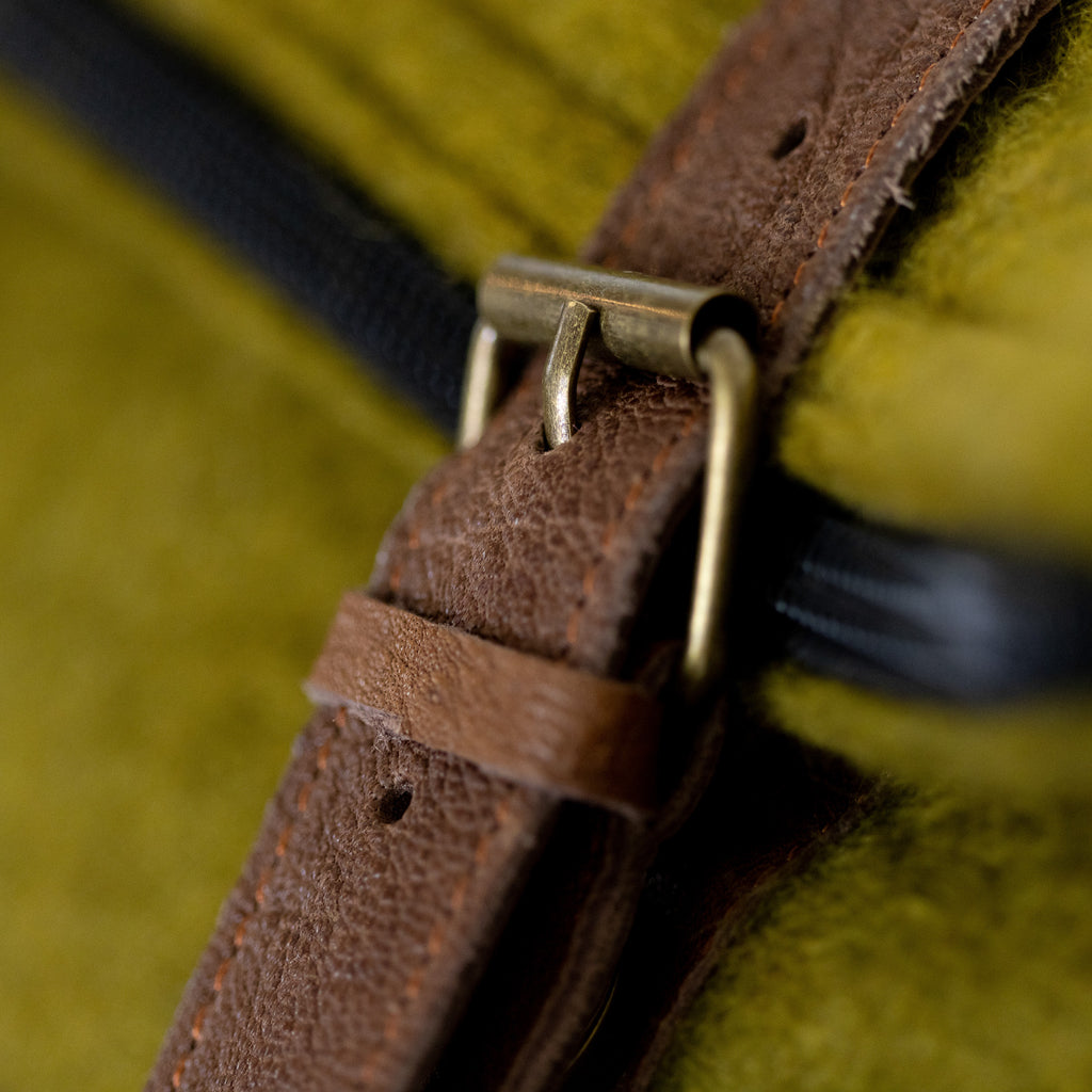 Fibres of Life Felt and Natural Leather Backpack - Olive