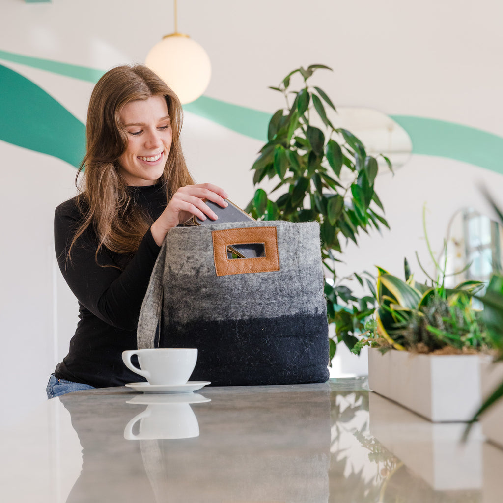 Fibres of Life Ombre Tote Bag - Black