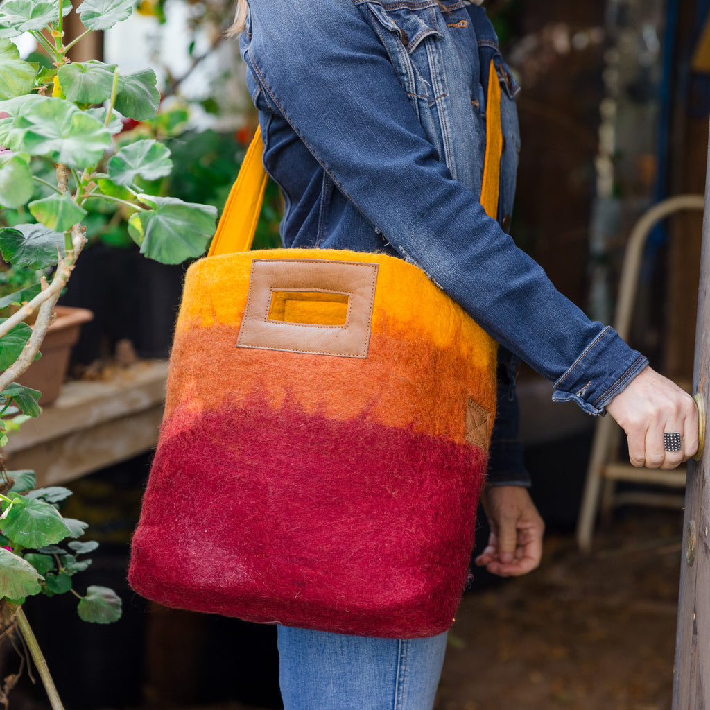Fibres of Life Ombre Tote Bag - Brick