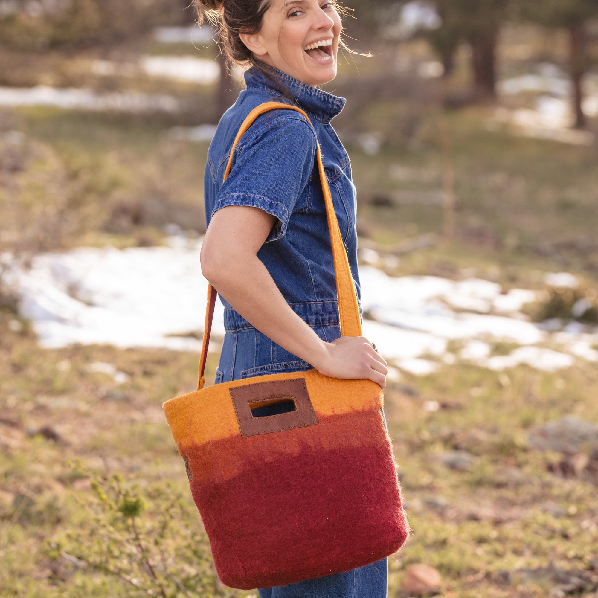 Fibres of Life Ombre Tote Bag - Brick