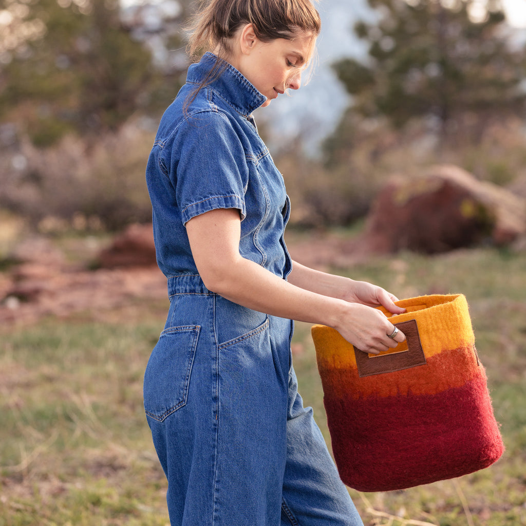 Fibres of Life Ombre Tote Bag - Brick