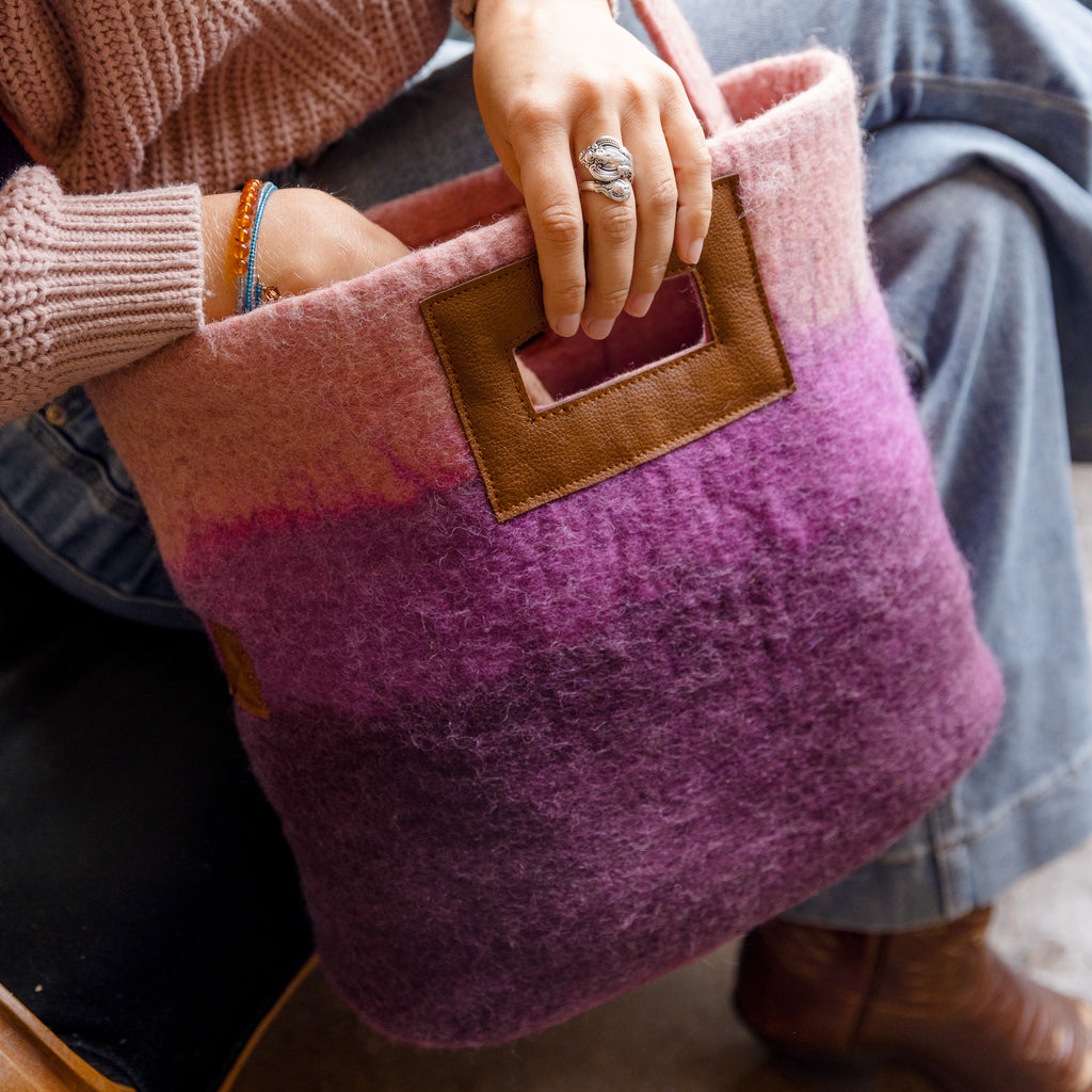 Fibres of Life Ombre Tote Bag - Dusty Rose