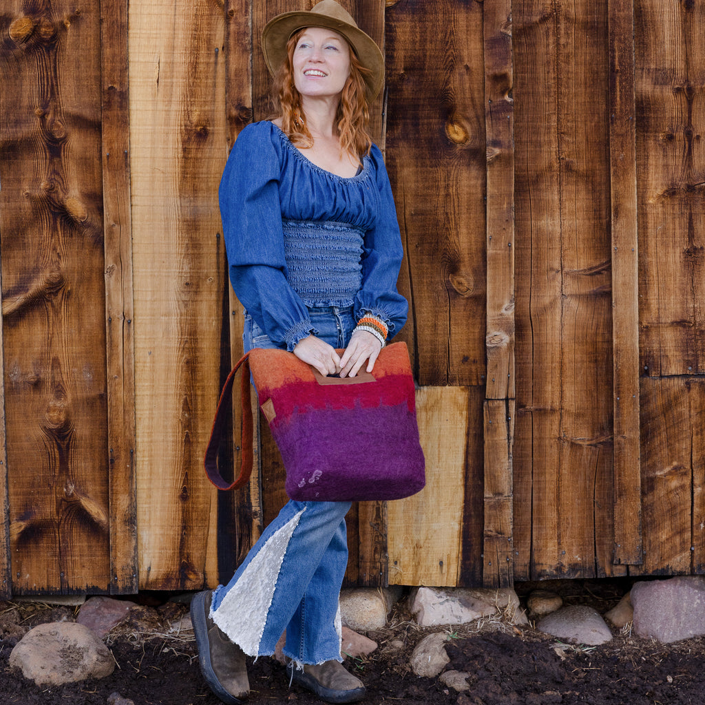 Fibres of Life Ombre Tote Bag - Plum