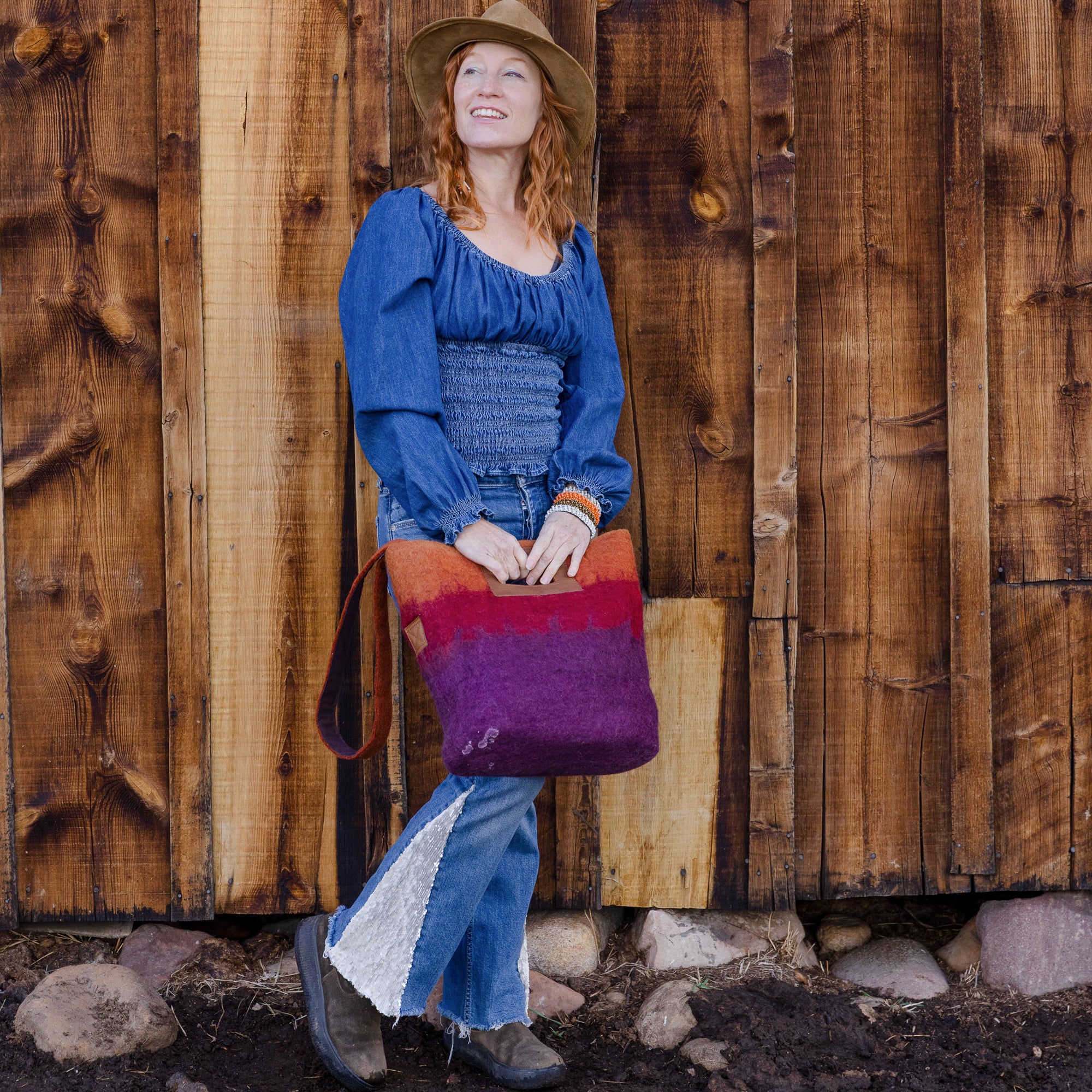 Fibres of Life Ombre Tote Bag - Plum